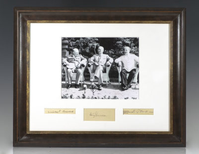 Harry S. Truman, Winston S. Churchill and Joseph Stalin Signatures.