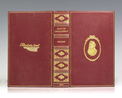 "Oh, Sairey, Sairey, little do we know what lays before us!": First Edition of Dickens' Martin Chuzzlewhit; elaborately bound in full crushed morocco by Bayntun-Riviere