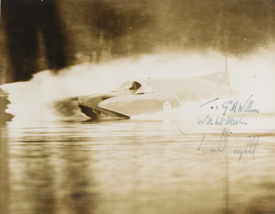 Donald Campbell Signed Bluebird K7 Photograph.