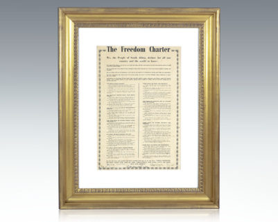 The Freedom Charter of South Africa Signed Broadside.