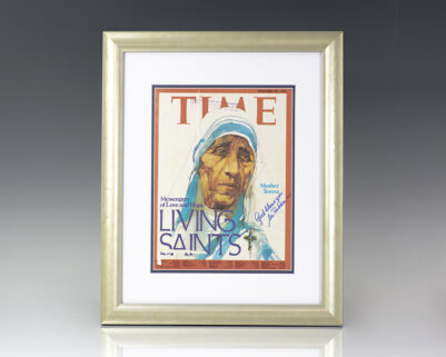 Mother Teresa Signed Time Magazine Cover.