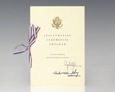 Lyndon B. Johnson and Hubert Humphrey Signed Inaugural Ceremonies Program.