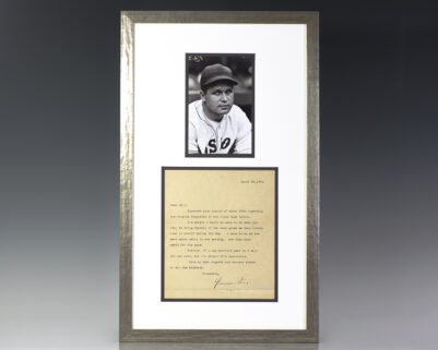 Jimmie Foxx Signed Letter.