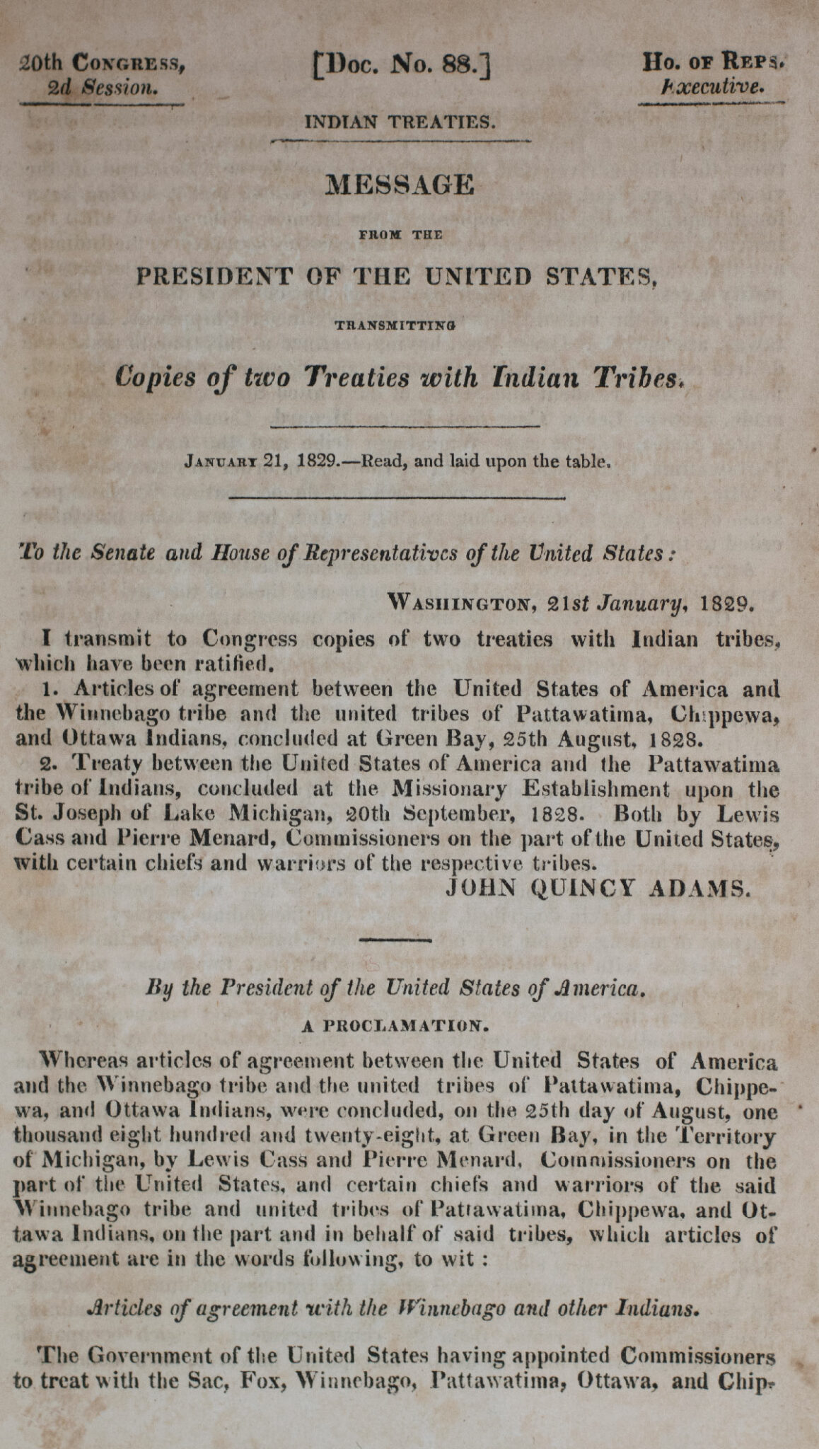 Miami and Pottawatomie Indian Treaty Collection.