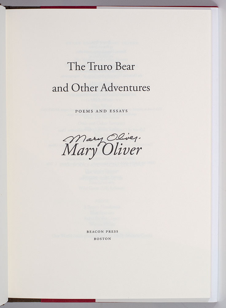 The Truro Bear and Other Adventures: Poems and Essays.