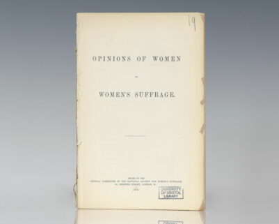 Opinions of Women on Women's Suffrage.