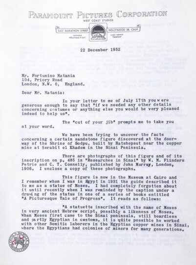 Cecil DeMille Signed Letter Archive.