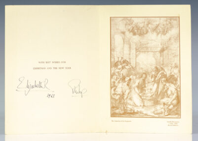 Queen Elizabeth II and Prince Philip Signed Royal 1963 Christmas Card.