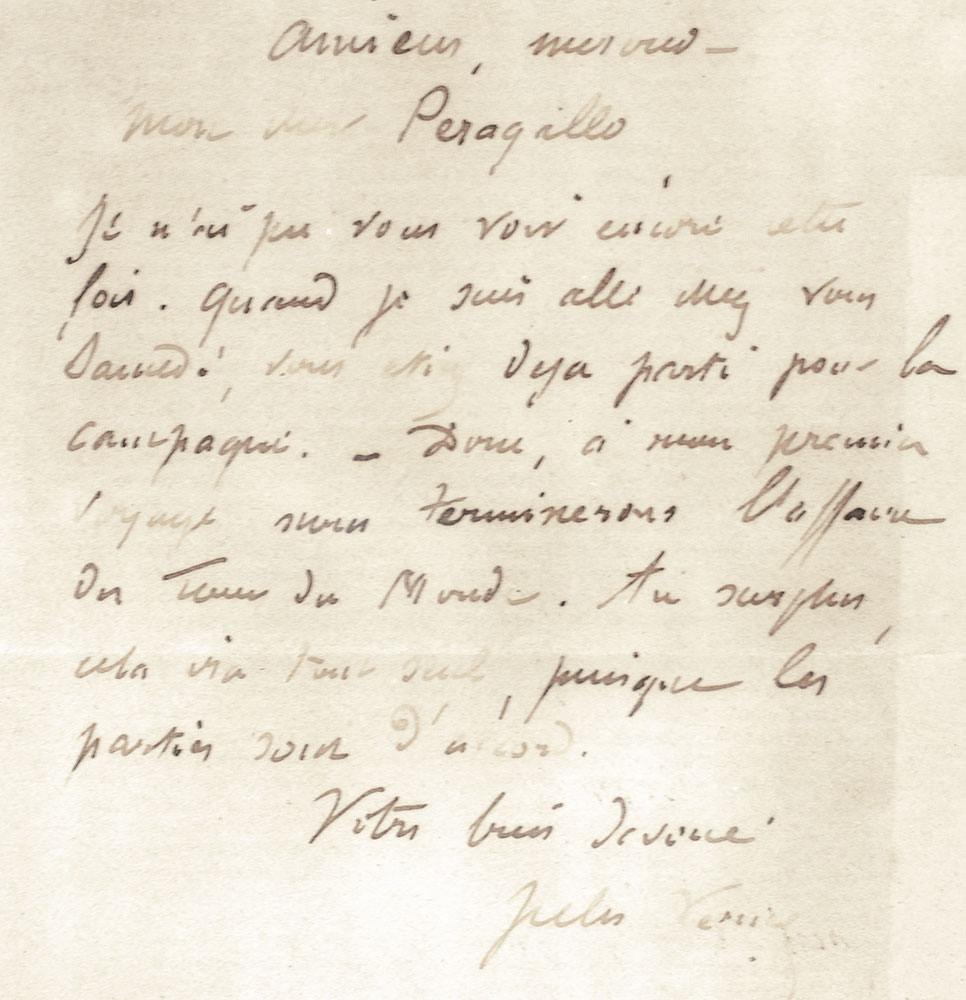 Jules Verne Autographed Letter Signed.