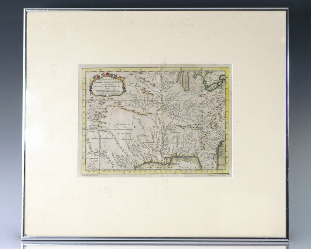 Carte de la Floride, de la Louisiane, et Pays Voisins. [18th Century Map of Florida, Louisiana, and Neighboring Countries. To be used in the General History of Travel].