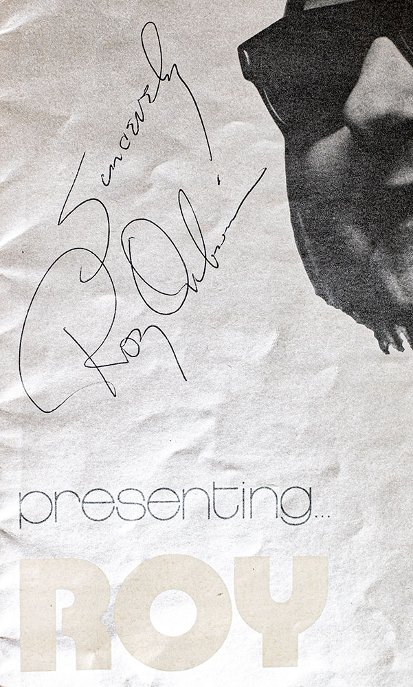 Roy Orbison Signed 1975 UK Tour Program.