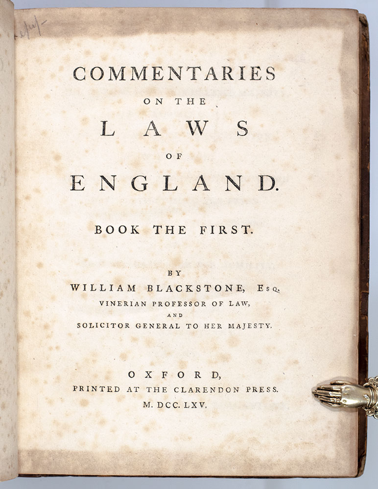 Commentaries on the Laws of England.