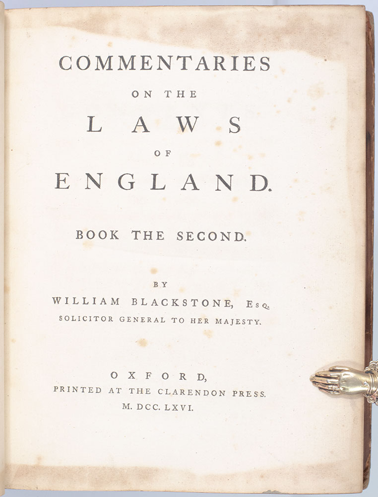 Commentaries on the Laws of England.