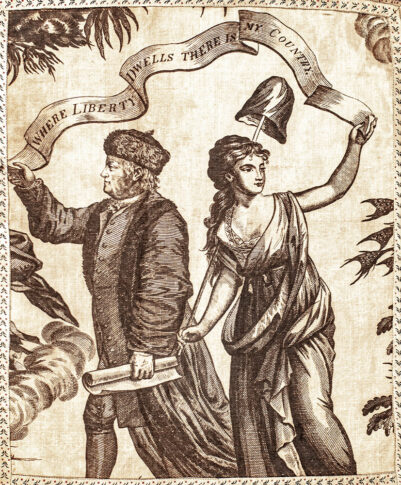 The Apotheosis of Franklin and Washington Printed Textile.