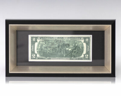 Buzz Aldrin Signed Two Dollar Bill.