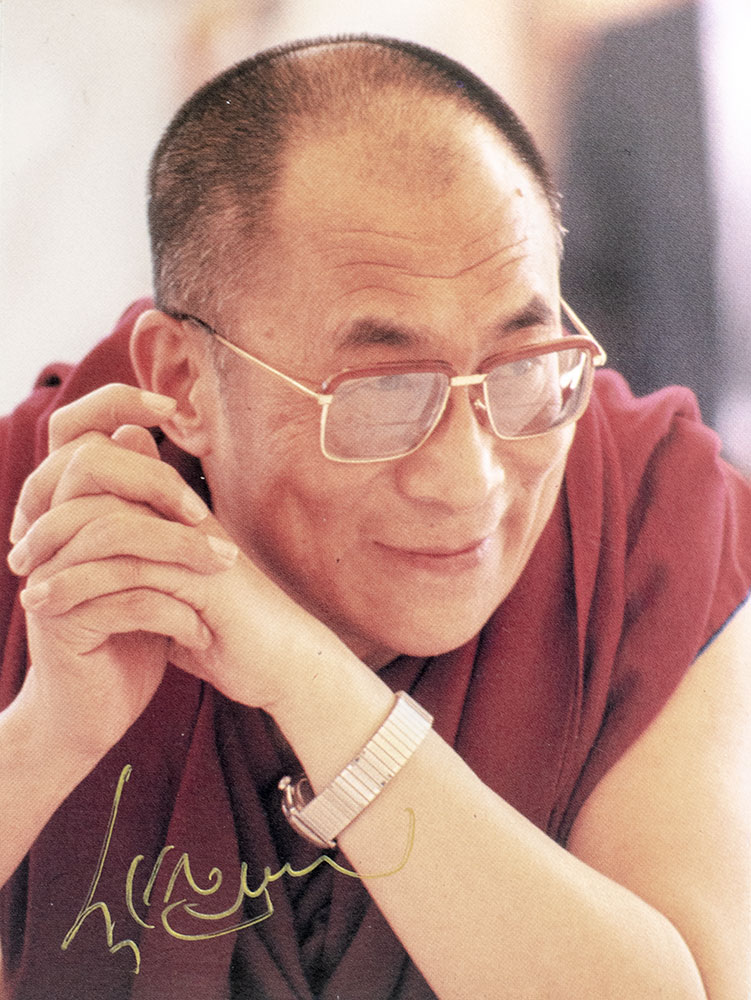 His Holiness the Dalai Lama Signed Photograph.