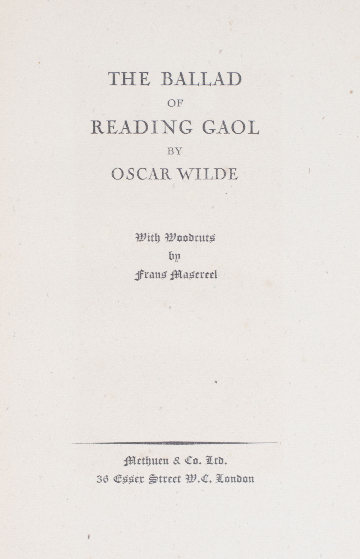 The Ballad of Reading Gaol.