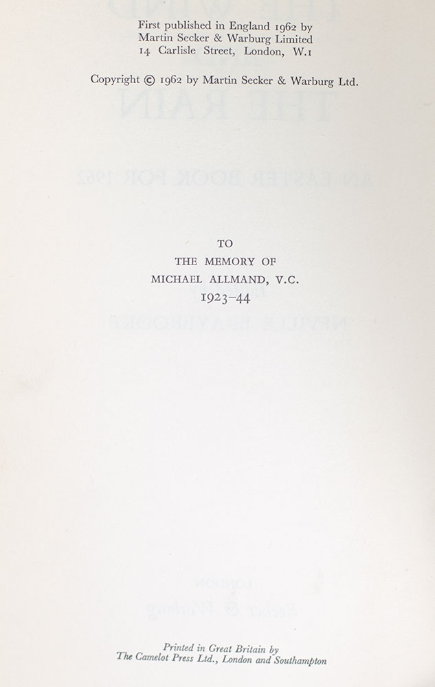 The Wind and The Rain: An Easter Book For 1962.