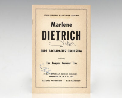 Marlene Dietrich with Burt Bacharach's Orchestra Featuring The Jacques Loussier Trio.