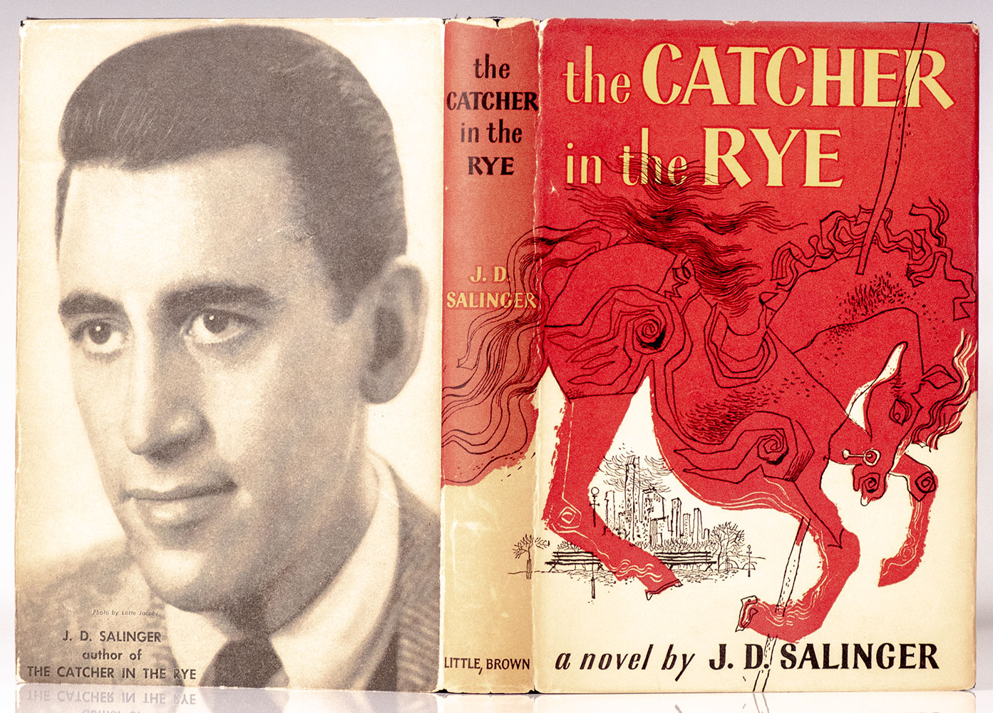 The Catcher In The Rye book jacket with photo of J.D. Salinger
