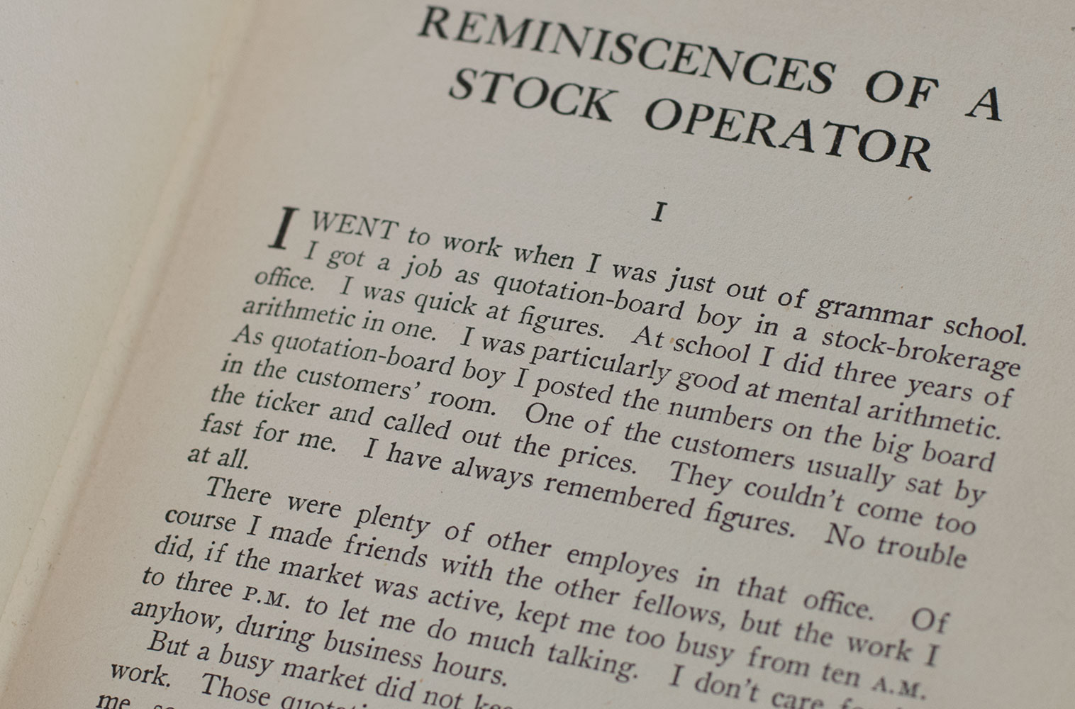 Reminiscences Of A Stock Operator.