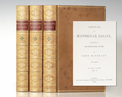 Critical and Historical Essays, Contributed to the Edinburgh Review.