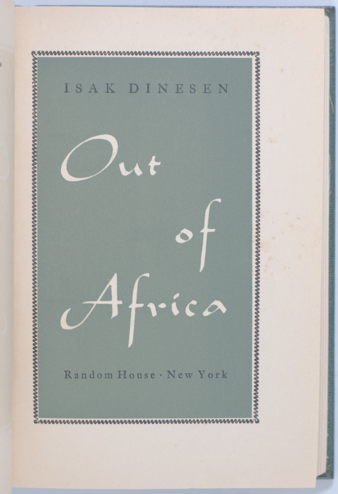 Out of Africa.
