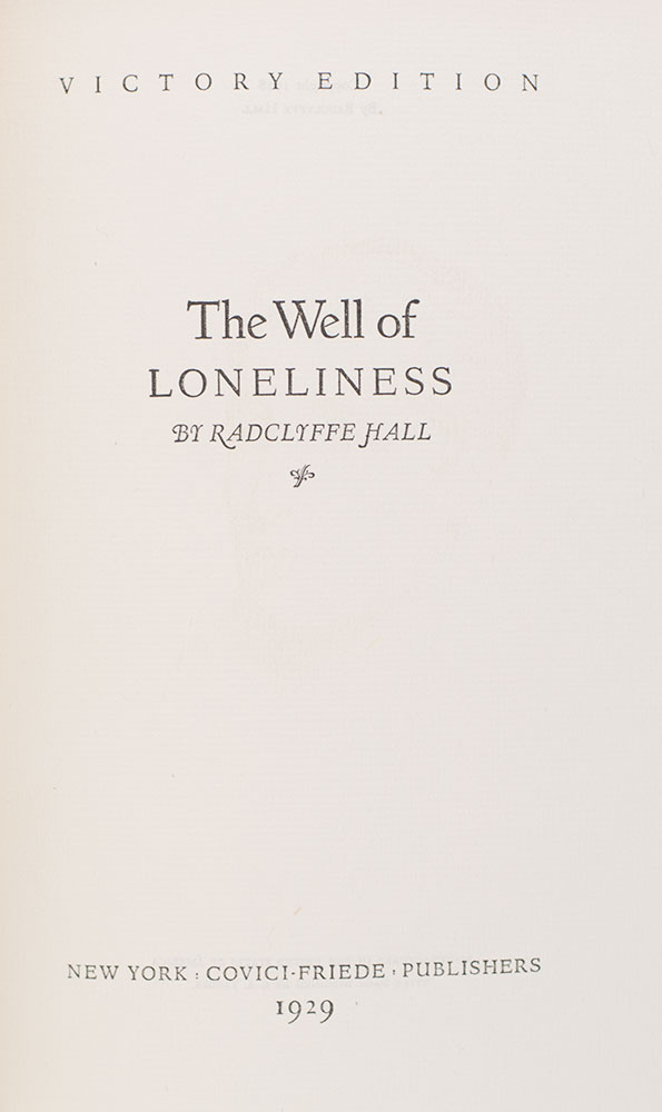 The Well of Loneliness.