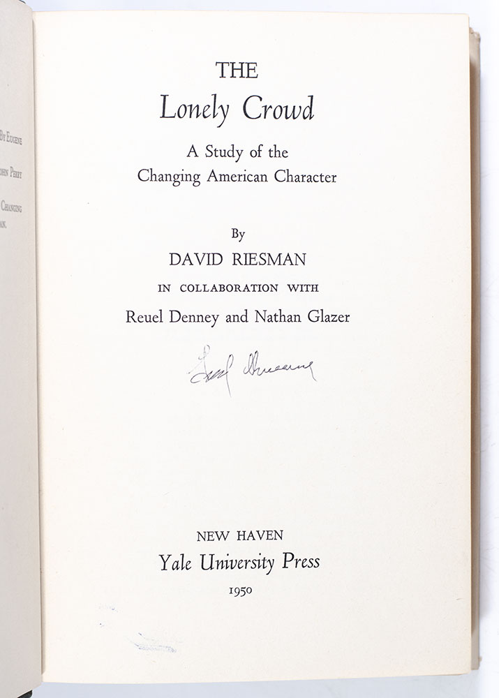 The Lonely Crowd: A Study of the Changing American Character.