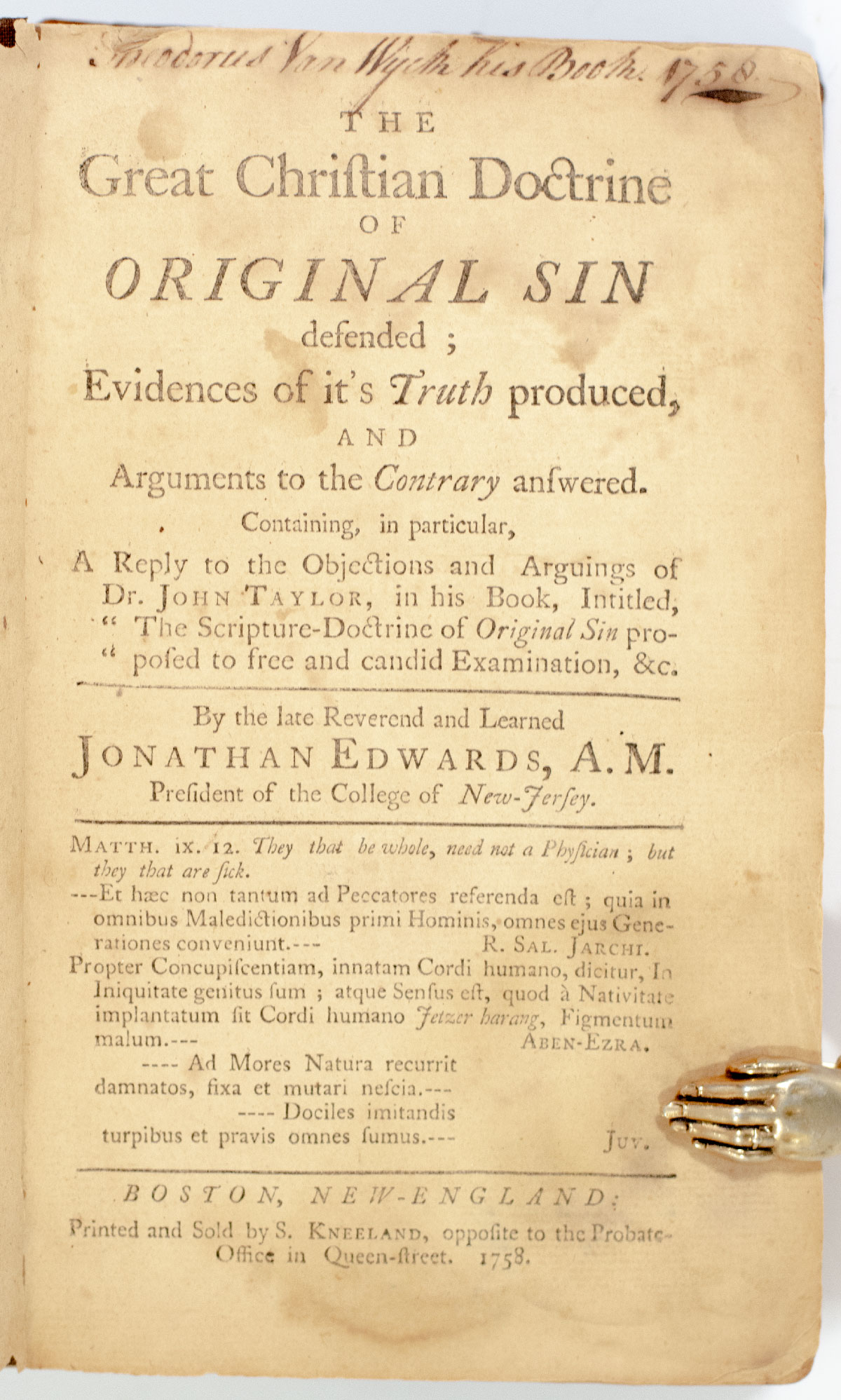 The Great Christian Doctrine of Original Sin Defended.