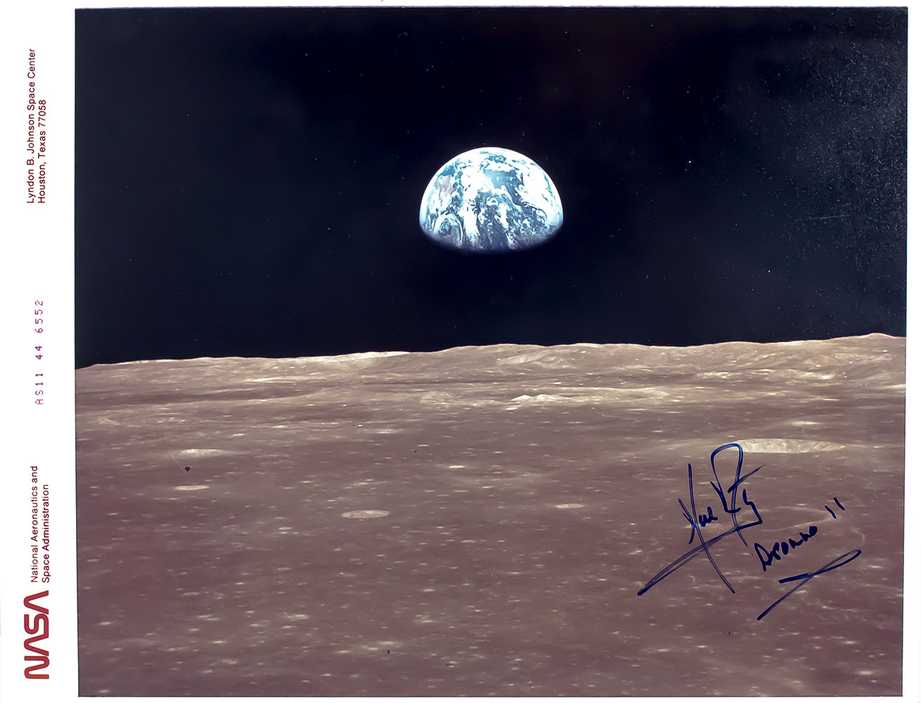Neil Armstrong Signed Apollo 11 'Earthrise' Photograph.