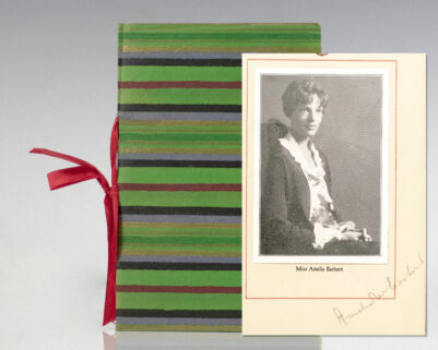 Rare original program from the Christmas Party of the Oldsmobile Girls held on December 19th 1928; signed by legendary aviator Amelia Earhart