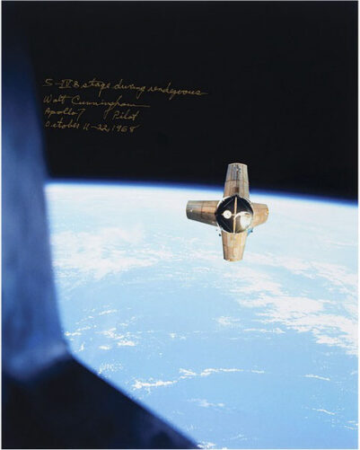 Walt Cunningham Apollo 7/S-IVB Rendezvous in Space Signed Photograph.