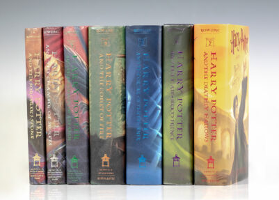 Harry Potter Series: Harry Potter and the Sorcerer's Stone, Chamber of Secrets, Prisoner of Azkaban, Goblet of Fire, Order of the Phoenix, The Half-Blood Prince, and The Deathly Hallows.