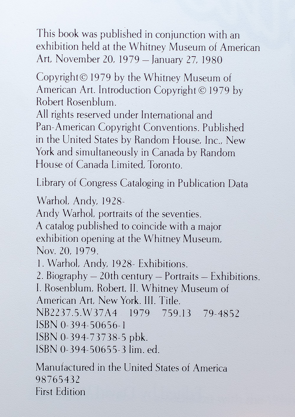 Andy Warhol: Portraits of the 70s.