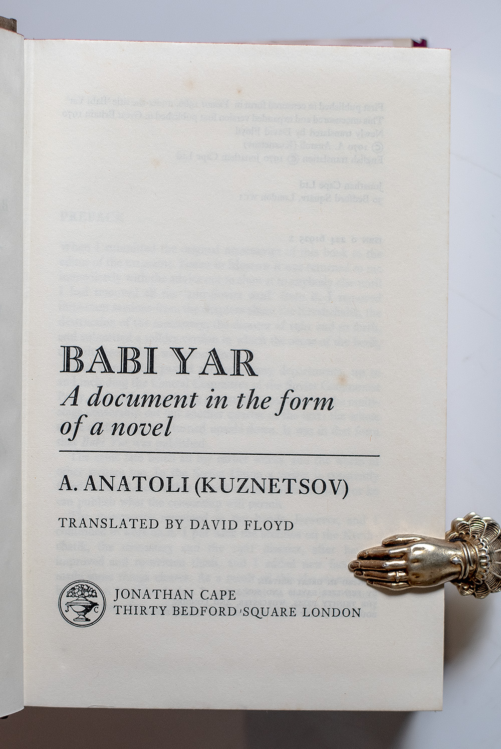Babi Yar: A document in the form of a novel.