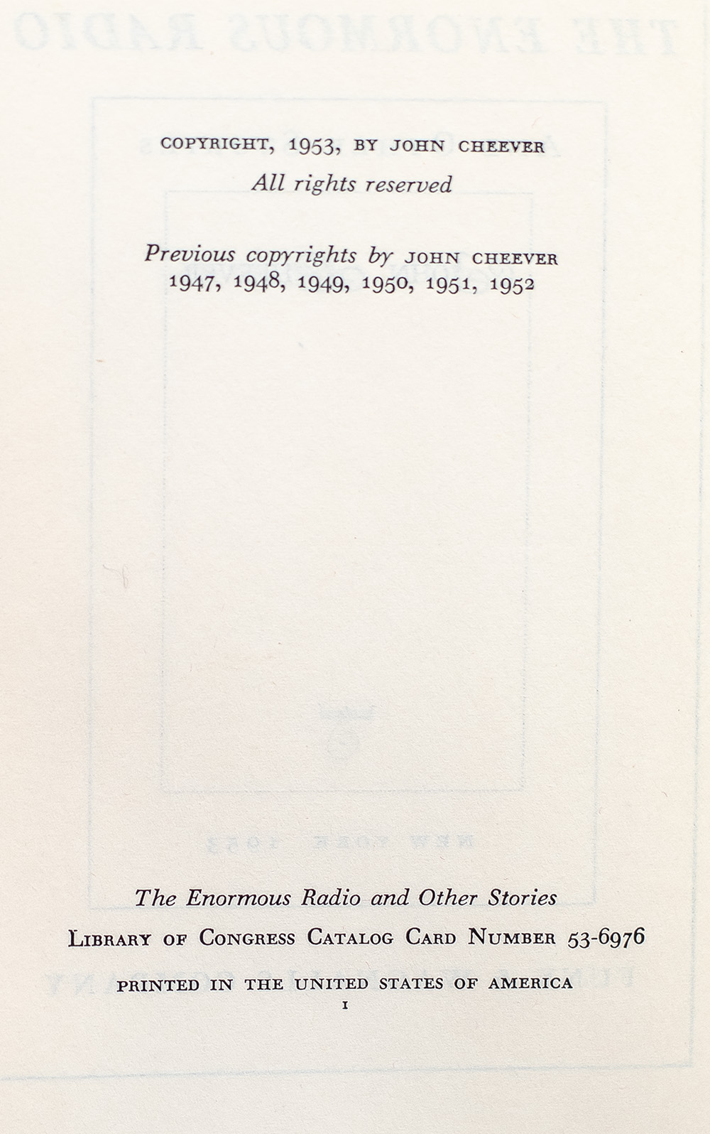The Enormous Radio and Other Stories.
