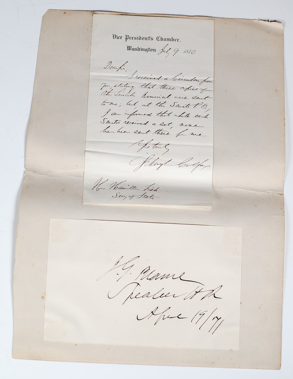 Ulysses S. Grant Treaty of Washington Signed Document Collection.