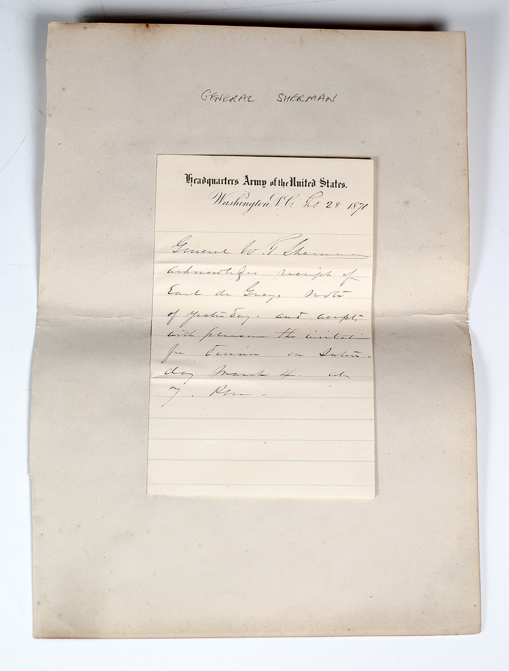Ulysses S. Grant Treaty of Washington Signed Document Collection.