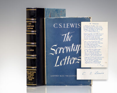 Rare first edition, presentation copy of The Abolition of Man; inscribed by C.S. Lewis