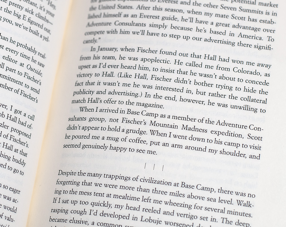 Into Thin Air: A Personal Account of the Mount Everest Disaster.