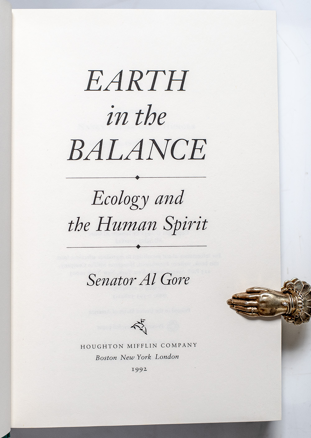 Earth in the Balance: Ecology and the Human Spirit.