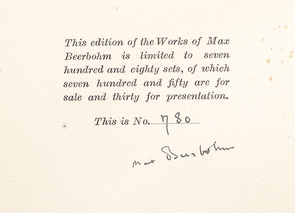 The Works of Max Beerbohm.