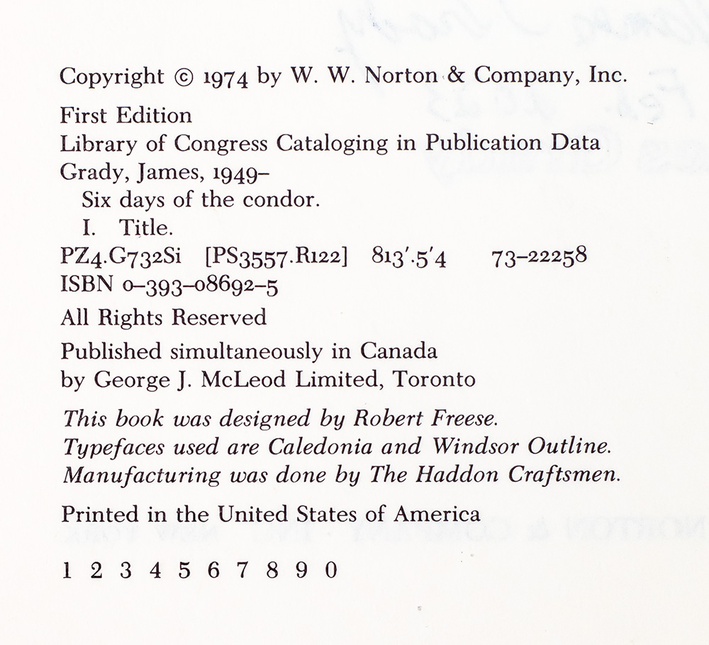 Six Days of the Condor.