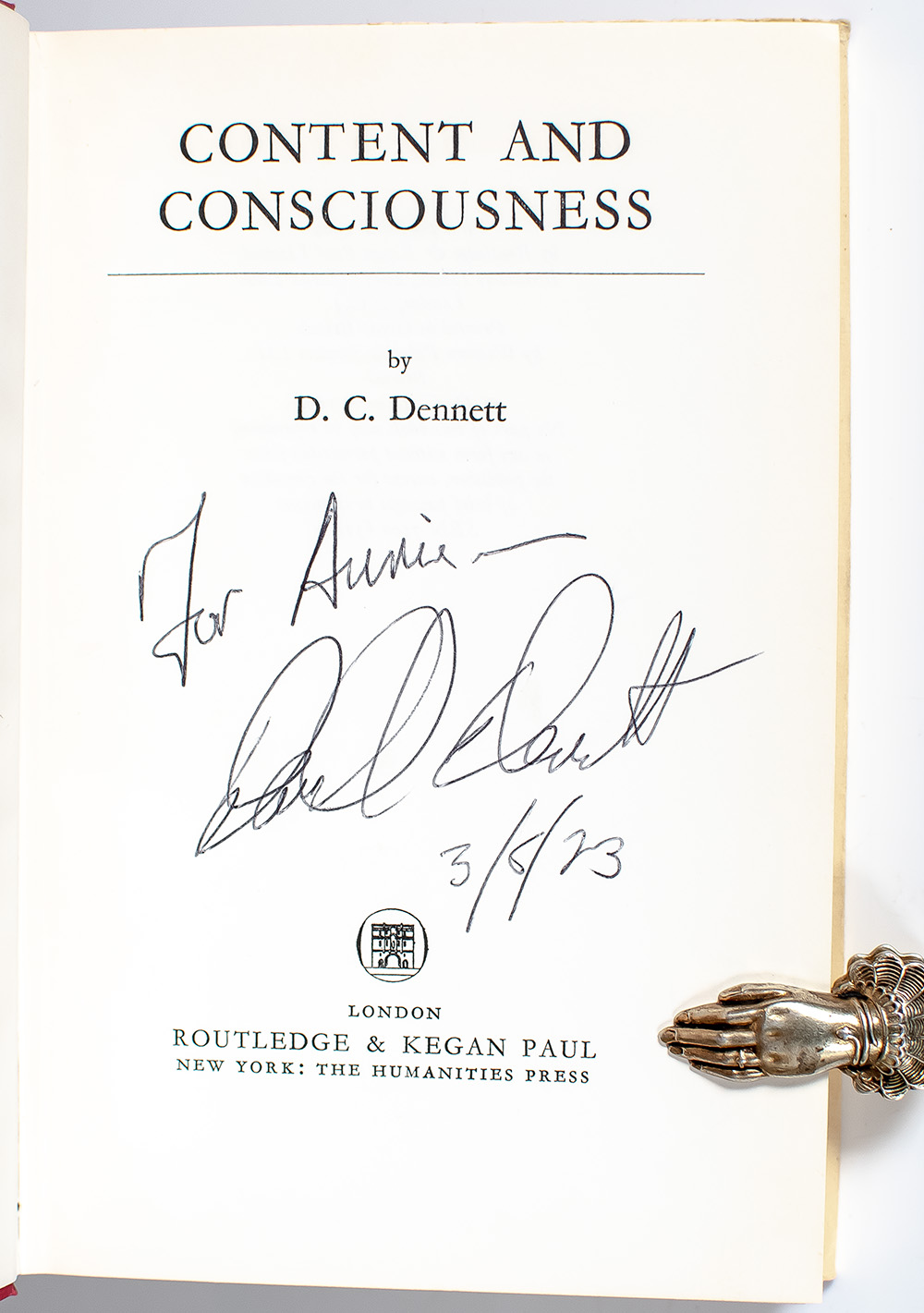 Content and Consciousness: An Analysis of Mental Phenomena.