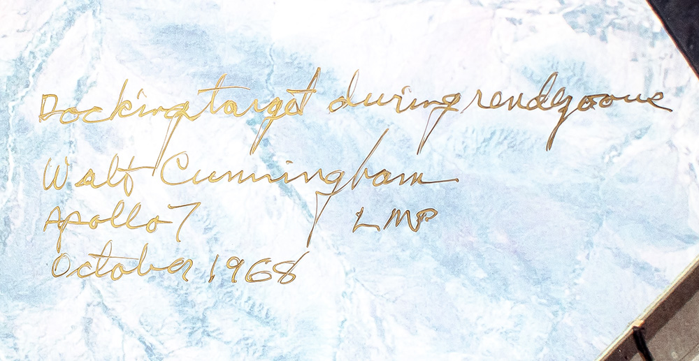 Walter Cunningham Inscribed Apollo 7 Rendezvous Photograph.