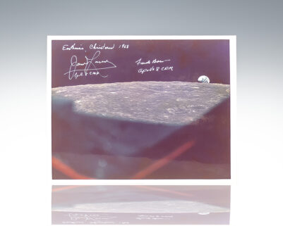 James Lovell and Frank Borman Inscribed 'Earthrise' NASA Photograph.
