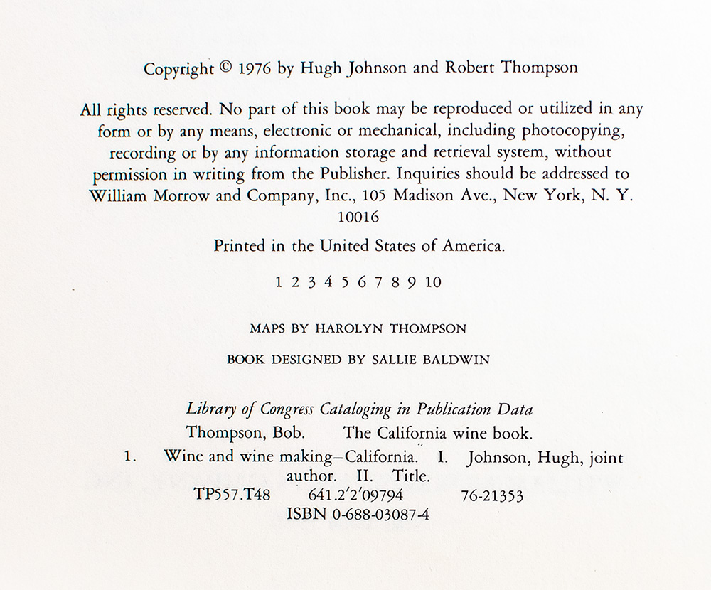 The California Wine Book.