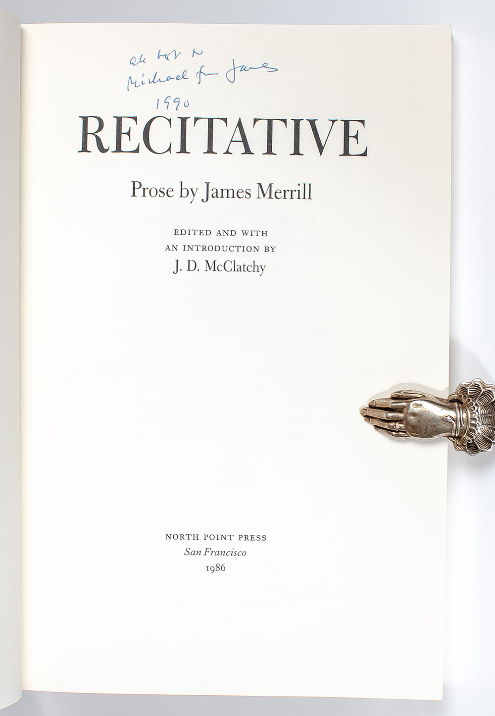 James Merrill First Edition Collection: Scripts for the Pageant, From the First Nine: Poems 1946-1976, The Changing Light at Sandover, Late Settings: Poems, Recitative: Prose, and A Different Person: A Memoir