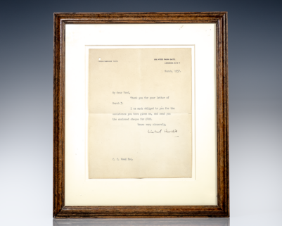 Winston S. Churchill Typed Letter Signed.